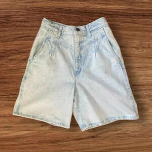 Vintage 80s Sunset Blues Acid Wash Jean High Waist Baggy Mom Shorts 7